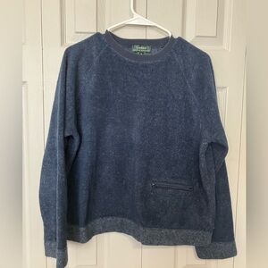 Lauren Ralph Lauren Sweater Womens L‎ Blue Pullover Crewneck Fleece Fuzzy Soft